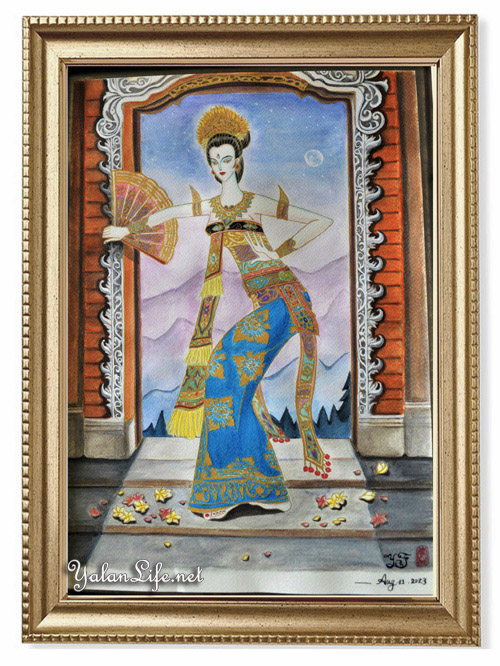 Original Watercolour Painting Illustration Balinese Dancer Romanticism Yalan雅嵐文藝博客